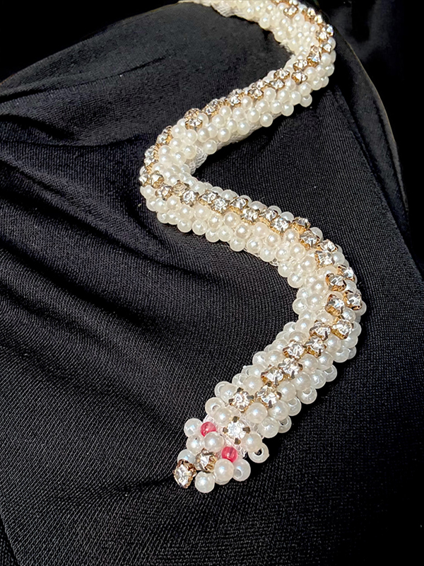 Snake Charmer Beaded Trim Applique